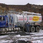 pump truck on site